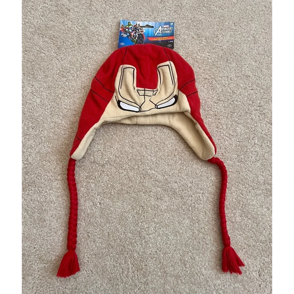 New Marvel Avengers Iron‎ Man Laplander Hat Beanie Cap Boys Costume